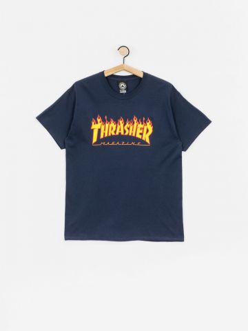 Thrasher Flame Logo T-Shirt Navy Blue