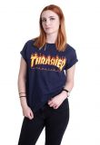 Thrasher Flame Logo T-Shirt Navy Blue