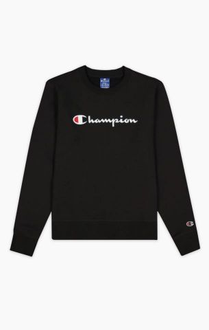 Champion Satin Stitch Script Logo Fleece BLACK