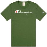 Champion Script Logo Crew Neck T-Shirt-MILIT. GREE