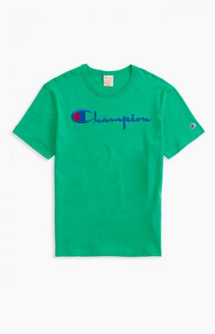 Champion Script Logo Crew Neck T-Shirt-MINT GREEN