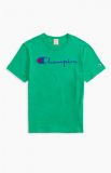 Champion Script Logo Crew Neck T-Shirt-MINT GREEN