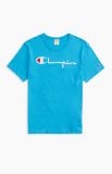 Champion Script Logo Crew Neck T-Shirt-MALIBU BLUE