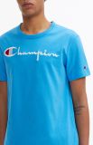 Champion Script Logo Crew Neck T-Shirt-MALIBU BLUE