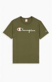 Champion Script Logo Crew Neck T-Shirt OLIVE