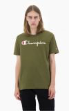 Champion Script Logo Crew Neck T-Shirt OLIVE