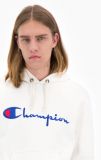 Champion Script Logo Reverse Weave Hoodie-WHITE