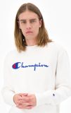 Champion Script Logo Reverse Weave Crewneck-WHITE