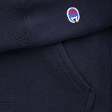 Champion Jacquard Logo Tape Reverse Weave Hood-NVY