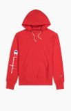 Champion Script Logo Arm Reverse Weave Hoodie-RED