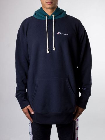 Champion Contrast Hood Reverse Weave -NAVY/TEAL