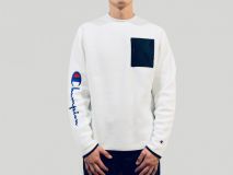 Champion Sleeve Script Crewneck-WHITE