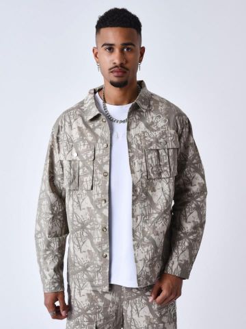 Sobrecamisa Project X Paris con estampado de ramas