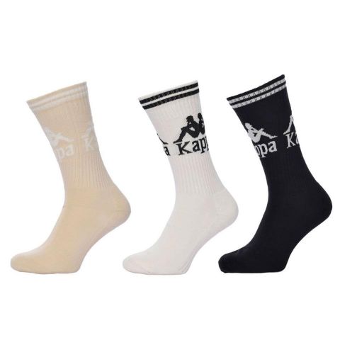Kappa Soccer 3 Pack Authentic Socks BLK/WHT/ANTIQU