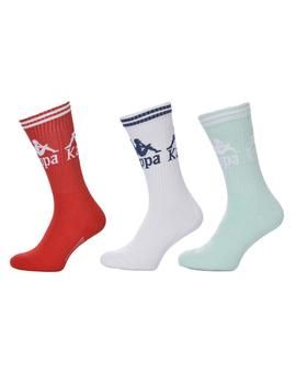 Kappa Soccer 3 Pack Authentic Socks RED/WHT/BLU 