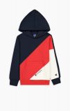 Champion Asymmetric Colour Block Cotton Fleece Hoo