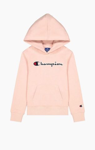 Champion Script Logo Cotton Fleece Hoodie PINK