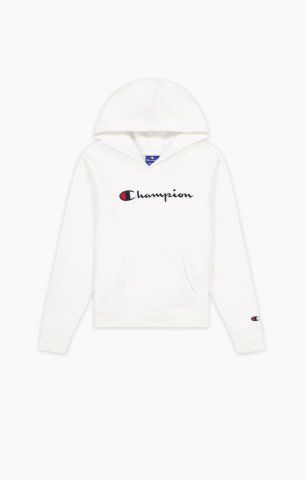 Champion Script Logo Cotton Fleece Hoodie WHITE