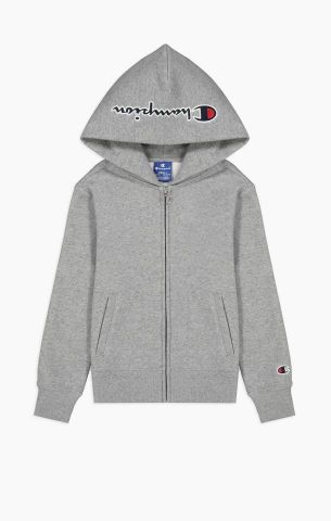 Champion Script Logo Hood Cotton Fleece Hoodie GRY