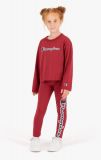 Champion Script Logo Long Sleeve Tee BURGUNDY