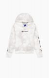 Champion Tie Dye Script Logo Tape Hoodie WHITE