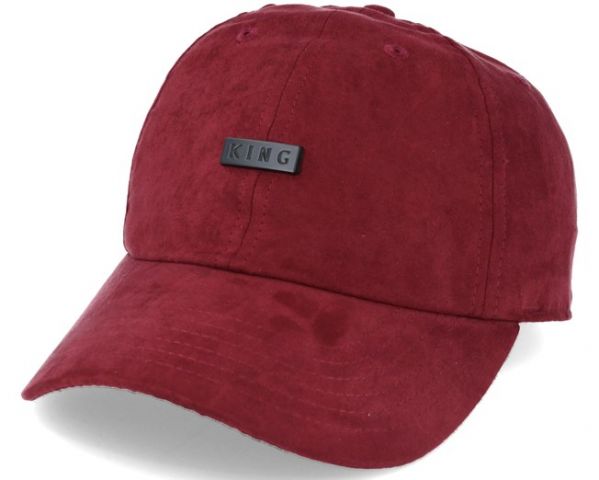 King ® Luxe Noir Curved Cap (Suede) BURGUNDY
