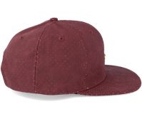 King ® Luxe Pref Crached Leather Snapback BURGUNDY