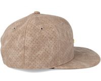 King ® Luxe Pref Crached Leather Snapback BROWN