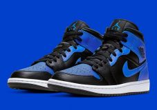 Air Jordan 1 Mid  BLACK/HYPER ROYAL-WHITE