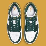 Air Jordan 1 Mid - NOBLE GREEN/POLLEN-WHITE