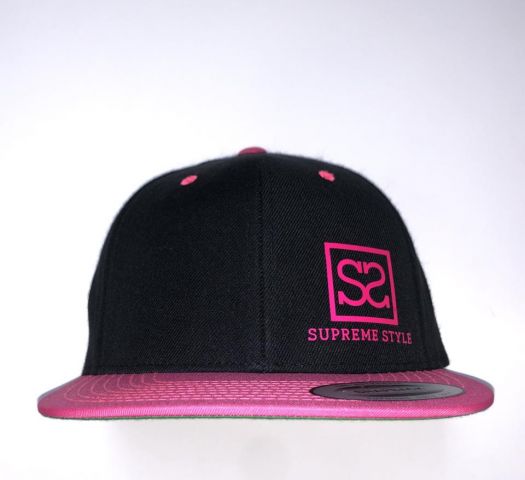 Supreme Style Small Logo Snapback BLACK/PINK