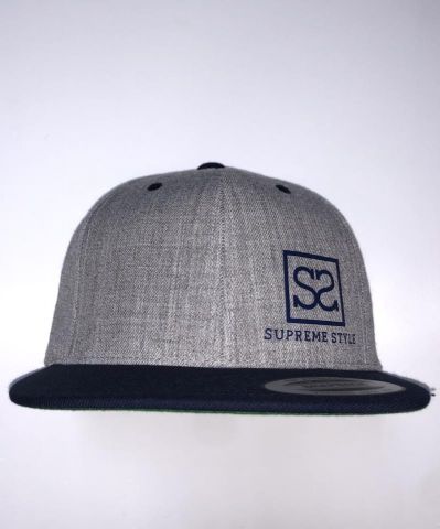 Supreme Style Small Logo Snapback HTR GREY/NAVY