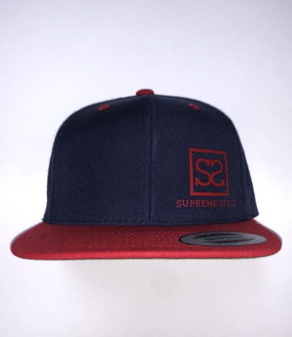 Supreme Style Small Logo Snapback NAVY/RED