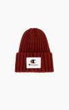 Champion Oversized Rib Knit Beanie Hat BURGUNDY