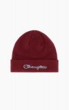 Champion Script Logo Knitted Beanie Hat BURGUNDY