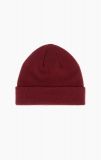 Champion Script Logo Knitted Beanie Hat BURGUNDY