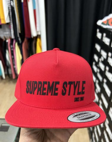 Supreme Style Chris Script Snapback RED