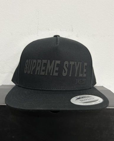 Supreme Style Chris Script Snapback BLACK/BLACK