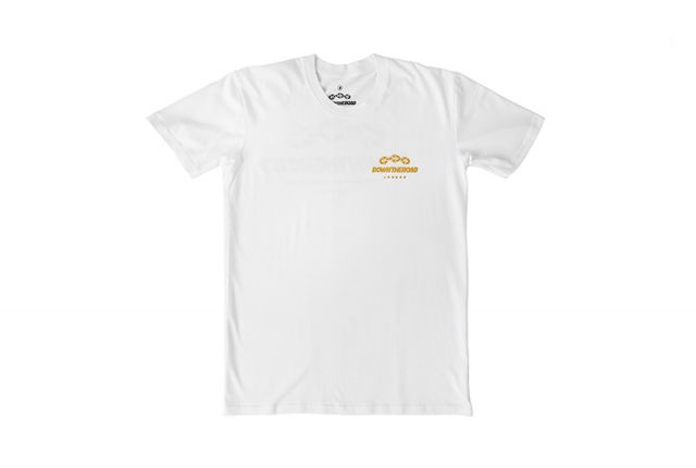 Black Mouth Down The Road Logo Tee White/Mostaza