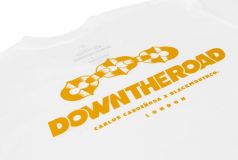 Black Mouth Down The Road Logo Tee White/Mostaza