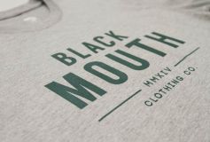 Black Mouth Classic Logo Tee GREY/GREEN FOREST