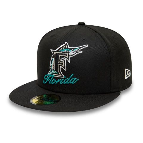 New Era MLB 5950 Florida Marlins Dual Logo BLACK