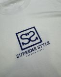 Supreme Style Basic Logo 1.0 Tee WHITE/DARK BLUE