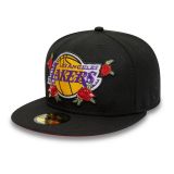 Gorra NEW ERA 59Fifty L.A. Lakers Rosas - NEGRO