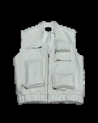 South Kids Leather Vest - WHITE