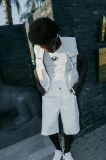 South Kids Leather Jorts - WHITE