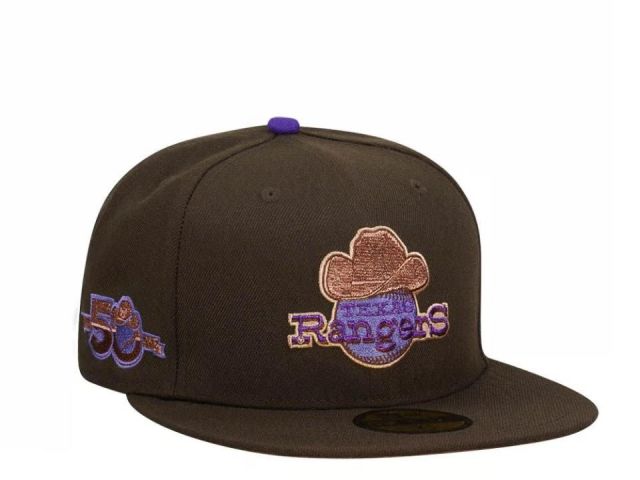 New Era 59FIFTY Texas Rangers 50th - MARRON / LILA