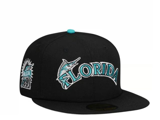 New Era 59fifty Florida Marlins Patch - BLACK 