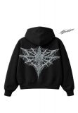 Hacerlo Bonito Y2K Zip Hoodie - BLACK