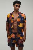 Conjunto camisa y bañador PAISLEY AZUL MARINO